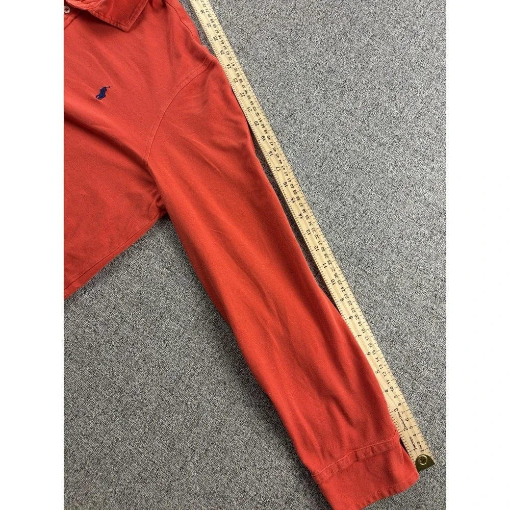Polo Ralph Lauren Red Featherweight Mesh Long Sleeve Polo Shirt Men's 2XL XXL